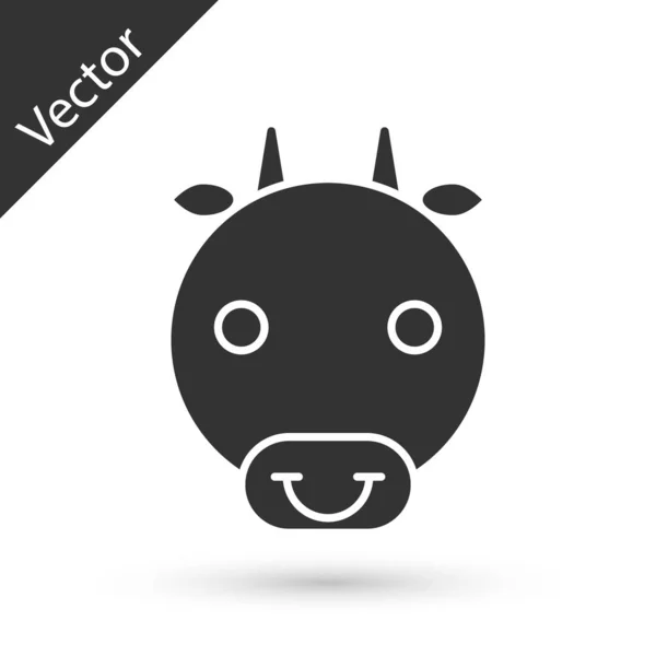 Signo zodiacal Ox gris aislado sobre fondo blanco. Colección de horóscopos astrológicos. Ilustración vectorial — Vector de stock