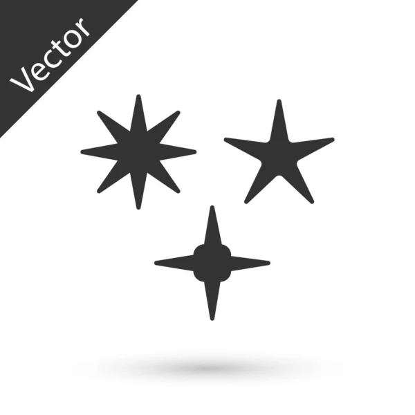 Grå fallande stjärna ikon isolerad på vit bakgrund. Meteoroid, meteorit, komet, asteroid, stjärnsymbol. Vektor Illustration — Stock vektor