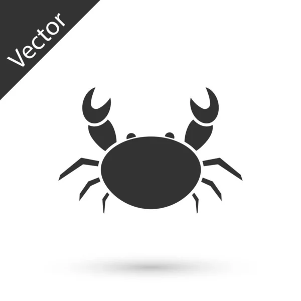 Icône de crabe gris isolé sur fond blanc. Illustration vectorielle — Image vectorielle