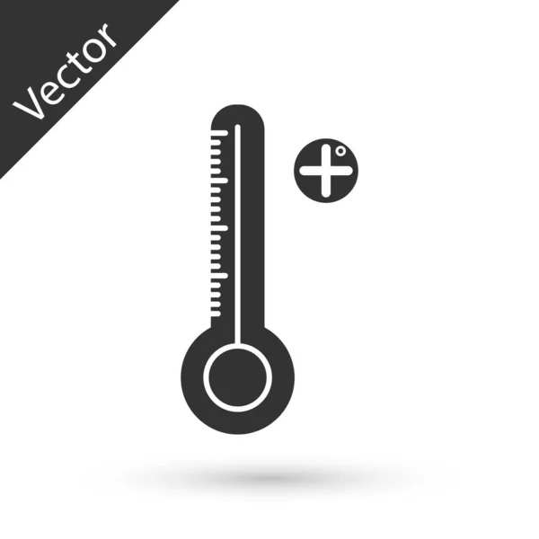 Grau medizinisches digitales Thermometer für medizinische Untersuchung Symbol isoliert auf weißem Hintergrund. Vektorillustration — Stockvektor