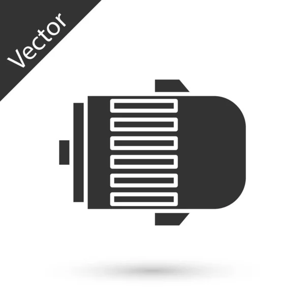 Icono del motor eléctrico gris aislado sobre fondo blanco. Alternador de coches. Ilustración vectorial — Vector de stock