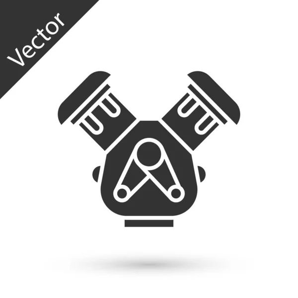 Graues Motorsymbol auf weißem Hintergrund. Vektorillustration — Stockvektor