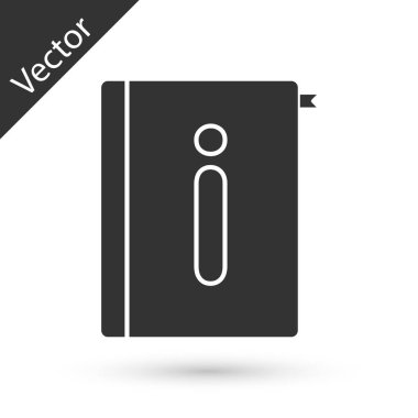 Gri Kullanıcı elle simgesi beyaz arkaplanda izole edildi. Kullanıcı rehberi kitabı. Talimat işareti. Kullanmadan önce oku. Vektör İllüstrasyonu