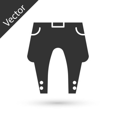 Gri Pantolon simgesi beyaz arkaplanda izole edilmiş. Vektör İllüstrasyonu