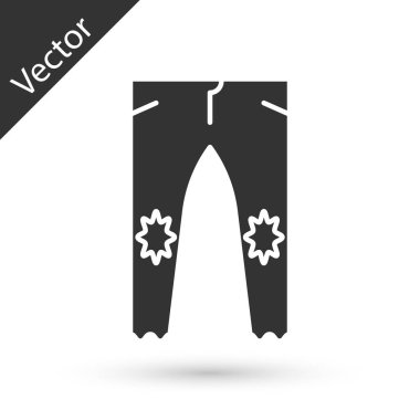 Gri Pantolon simgesi beyaz arkaplanda izole edilmiş. Vektör İllüstrasyonu