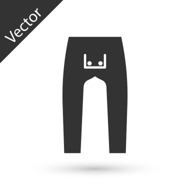 Gri Pantolon simgesi beyaz arkaplanda izole edilmiş. Vektör İllüstrasyonu