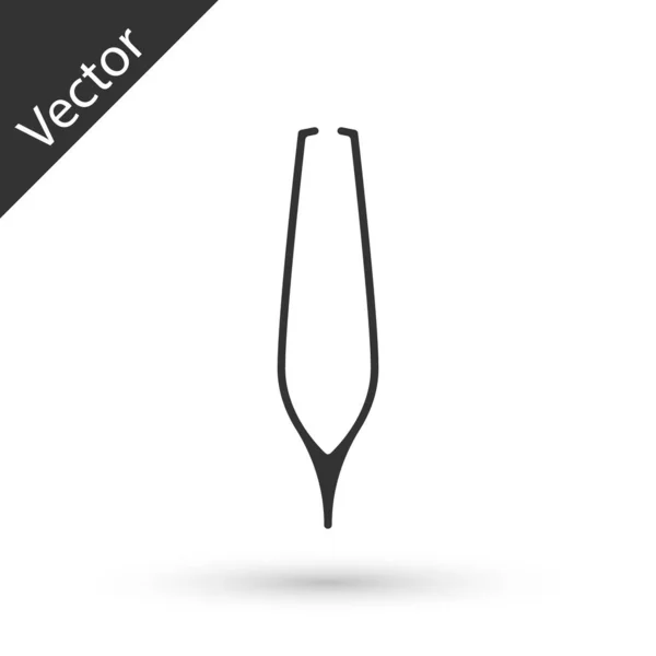 Grey Eyebrow tweezers icon isolated on white background. Cosmetic tweezers for ingrown hair. Vector Illustration — Stock Vector