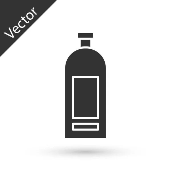 Graue Flasche Shampoo-Symbol isoliert auf weißem Hintergrund. Vektorillustration — Stockvektor