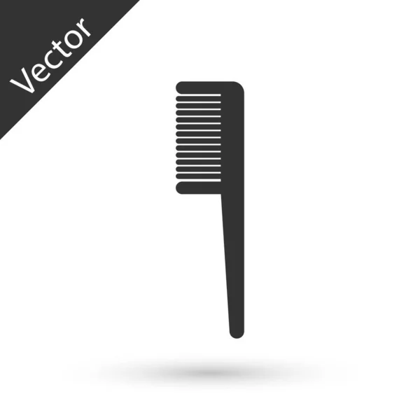 Icono de cepillo gris aislado sobre fondo blanco. Señal de peine. Símbolo de barbero. Ilustración vectorial — Vector de stock