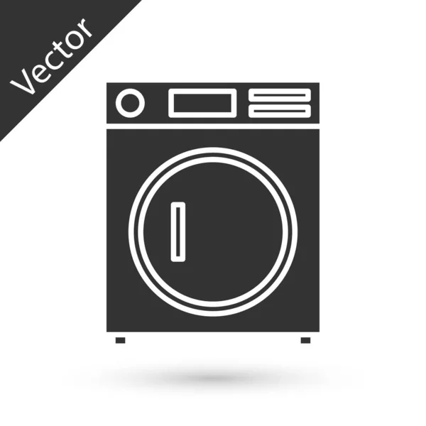 Icono de Arandela Gris aislado sobre fondo blanco. Icono de lavadora. Lavadora de ropa - lavadora. Símbolo de electrodomésticos. Ilustración vectorial — Vector de stock