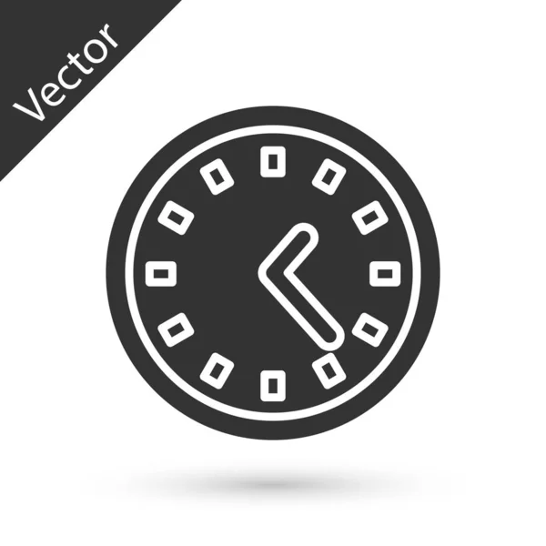 Icono del reloj gris aislado sobre fondo blanco. Símbolo de tiempo. Ilustración vectorial — Vector de stock