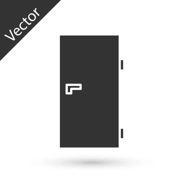 Grijs gesloten deur pictogram geïsoleerd op witte achtergrond. Vector Illustratie — Stockvector