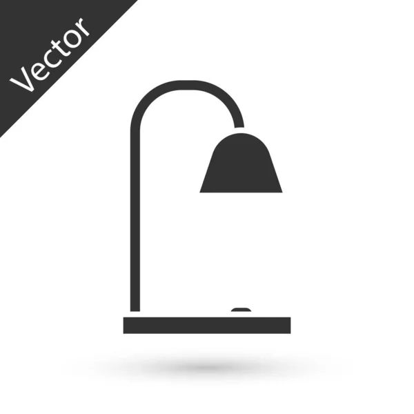 Icono de lámpara de mesa gris aislado sobre fondo blanco. Ilustración vectorial — Vector de stock