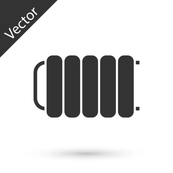 Icône de radiateur de chauffage gris isolé sur fond blanc. Illustration vectorielle — Image vectorielle
