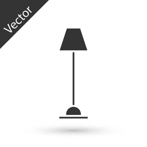 Graue Stehlampe Symbol isoliert auf weißem Hintergrund. Vektorillustration — Stockvektor