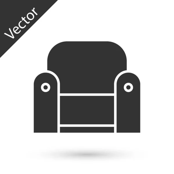 Icono de sillón gris aislado sobre fondo blanco. Ilustración vectorial — Vector de stock