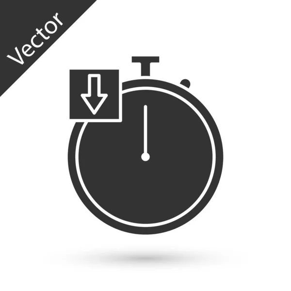 Icono de cronómetro gris aislado sobre fondo blanco. Signo del temporizador. Cronómetro. Ilustración vectorial — Vector de stock