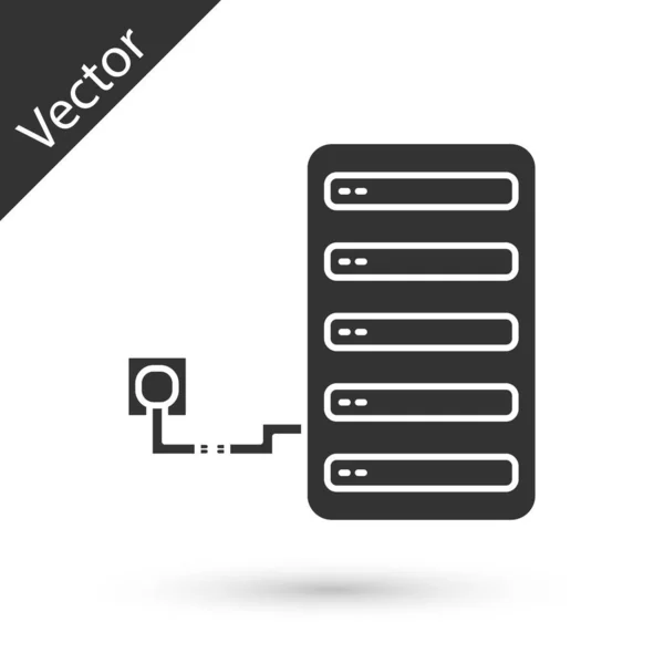 Ícone Grey Server isolado no fundo branco. Ajustar aplicativo, conceito de serviço, opções de configuração, manutenção, reparo, fixação. Ilustração vetorial — Vetor de Stock