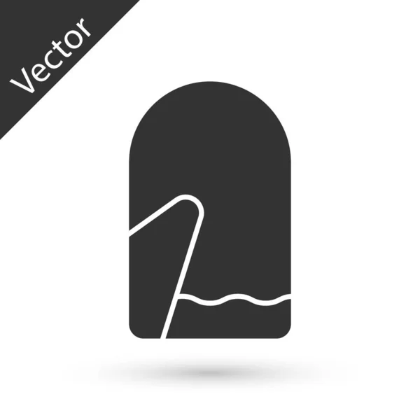 Icono gris de la manopla de Navidad aislado sobre fondo blanco. Ilustración vectorial — Vector de stock