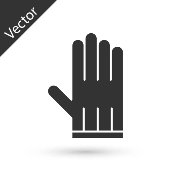 Kožené šedé rukavice ikona izolované na bílém pozadí. Vektorová ilustrace — Stockový vektor