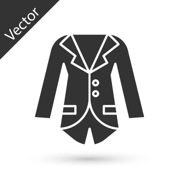 Blazer gris o icono de la chaqueta aislado sobre fondo blanco. Ilustración vectorial — Vector de stock