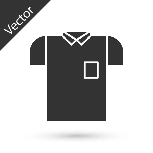 Ícone de camisa pólo cinza isolado no fundo branco. Ilustração vetorial — Vetor de Stock