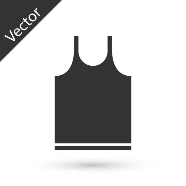 Ícone de camiseta sem mangas cinza isolado no fundo branco. Ilustração vetorial — Vetor de Stock