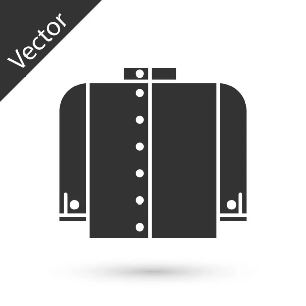 Graues T-Shirt-Symbol auf weißem Hintergrund. Vektorillustration — Stockvektor