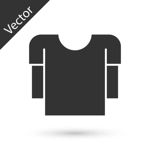 Ícone de camisa de manga comprida cinza isolado no fundo branco. Ilustração vetorial — Vetor de Stock
