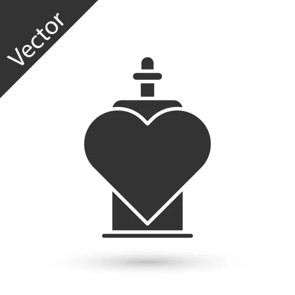 Šedá láhev s ikonou elixír lásky izolované na bílém pozadí. Symbol Valentýna. Vektorová ilustrace — Stockový vektor