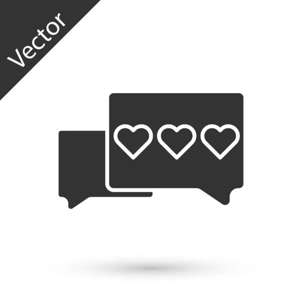 Gris como y corazón icono aislado sobre fondo blanco. Contra Notificación Icono. Seguidor Insta. Ilustración vectorial — Vector de stock