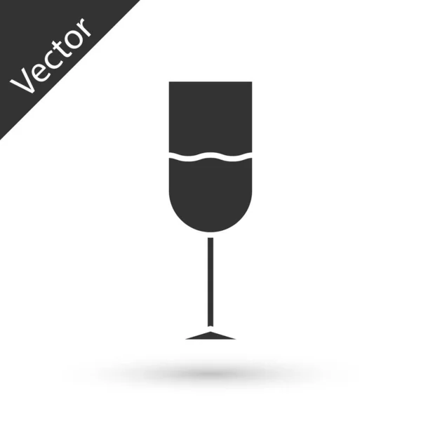 Ícone de vidro de vinho cinza isolado no fundo branco. Ícone de vinho. Símbolo Goblet. Sinal de vidro. Ilustração vetorial — Vetor de Stock