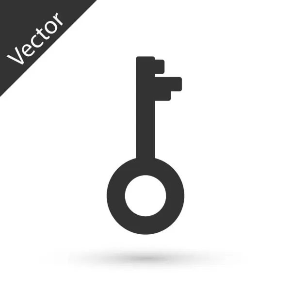 Grey Old key icon isolated on white background. Vector Illustration — 스톡 벡터