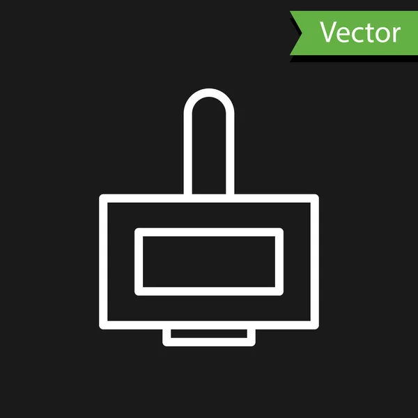 White line Nail polish bottle icon isolated on black background. Vector Illustration — Stock Vector