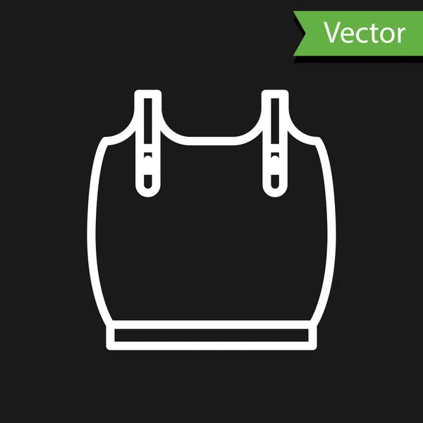 Vit linje Body rustning ikon isolerad på svart bakgrund. Vektor Illustration — Stock vektor