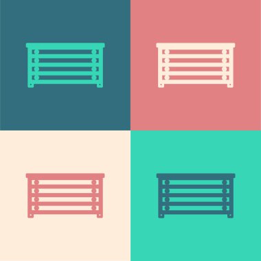 Çekmece sandığı renk çizgisi simgesi renk arkaplanında izole edildi. Vektör İllüstrasyonu