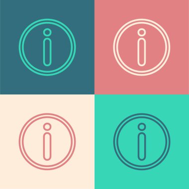 Renk çizgisi Bilgisi simgesi renk arkaplanında izole edildi. Vektör İllüstrasyonu
