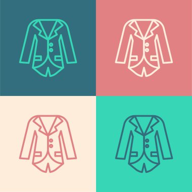 Renk çizgisi Blazer veya ceket simgesi renk arkaplanında izole edildi. Vektör İllüstrasyonu