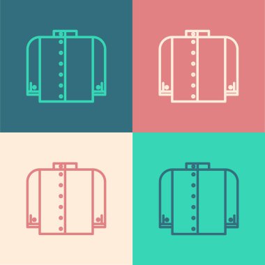 Renk çizgisi tişört simgesi arkaplanda izole edildi. Vektör İllüstrasyonu