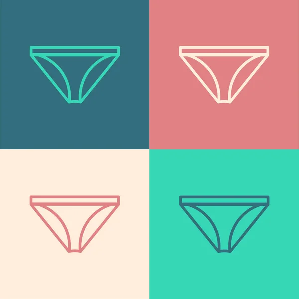Barevná linka Pánské kalhotky ikona izolované na barevném pozadí. Mužské spodní prádlo. Vektorová ilustrace — Stockový vektor
