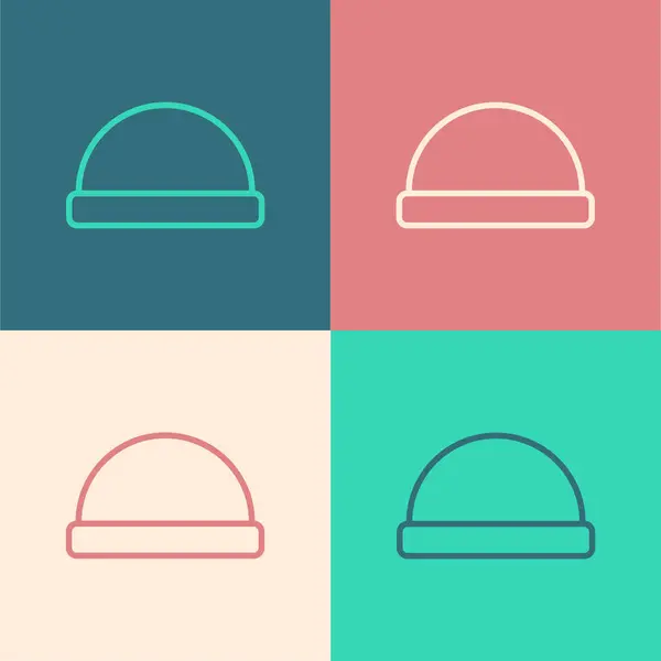 Barevná čára Ikona čepice čepice izolované na barevném pozadí. Vektorová ilustrace — Stockový vektor