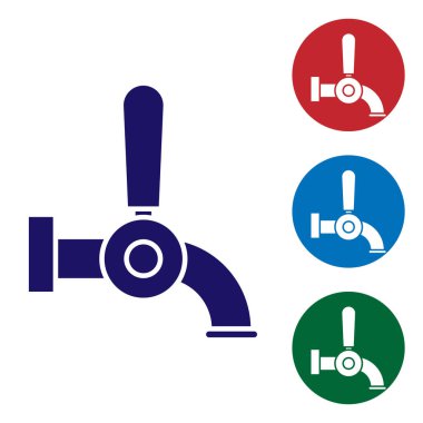 Mavi Bira tıklatma simgesi beyaz arkaplanda izole edildi. Renk simgelerini daire düğmelerine ayır. Vektör İllüstrasyonu