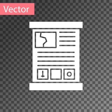 Beyaz Oyun rehber simgesi şeffaf arkaplanda izole edildi. Kullanım kılavuzu, talimatlar, rehber, el kitabı. Vektör İllüstrasyonu