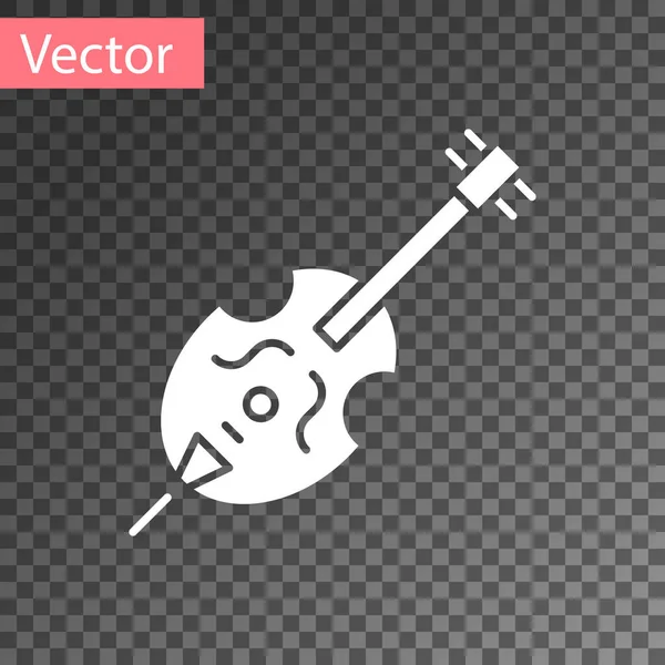 Icono de violín blanco aislado sobre fondo transparente. Instrumento musical. Ilustración vectorial — Vector de stock