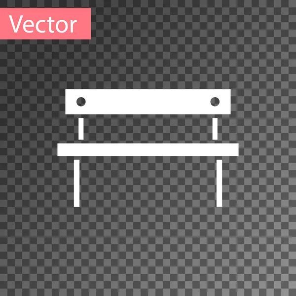 Icona White Bench isolata su sfondo trasparente. Illustrazione vettoriale — Vettoriale Stock