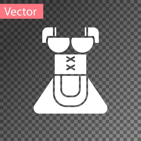 Белый традиционный народный костюм Октоберфест для женщин, называемый dirndl икона изолированы на прозрачном фоне. Традиционная баварская одежда. Векторная миграция — стоковый вектор
