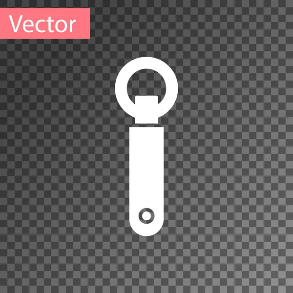White Bottle opener icon isolated on transparent background. Vector Illustration — Stock Vector