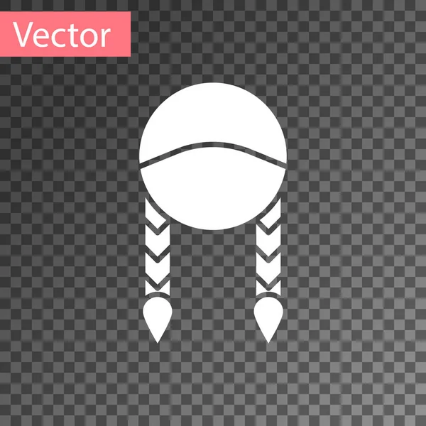 Icono de trenza blanca aislado sobre fondo transparente. Ilustración vectorial — Vector de stock