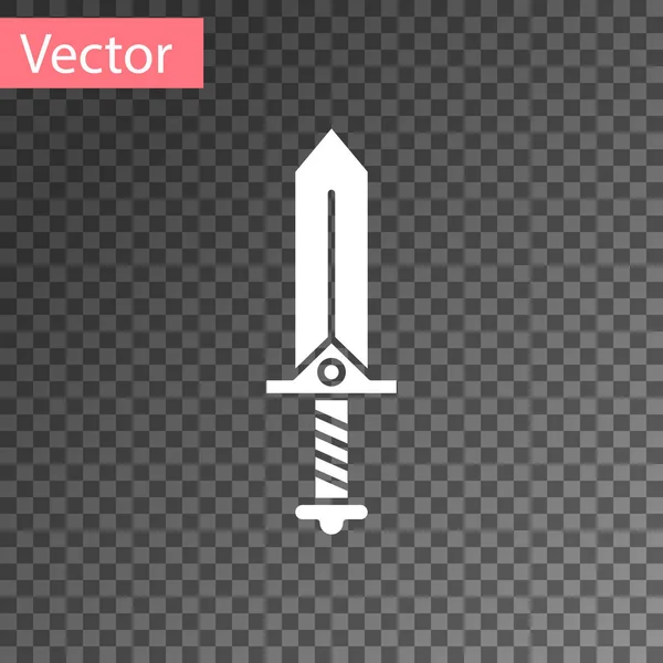 Espada blanca para el icono del juego aislado sobre fondo transparente. Ilustración vectorial — Vector de stock
