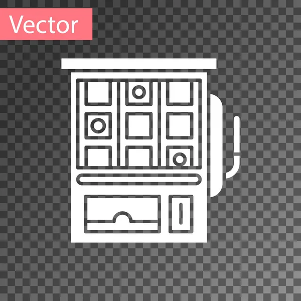 Ícone de máquina de fenda branca isolado em fundo transparente. Ilustração vetorial — Vetor de Stock